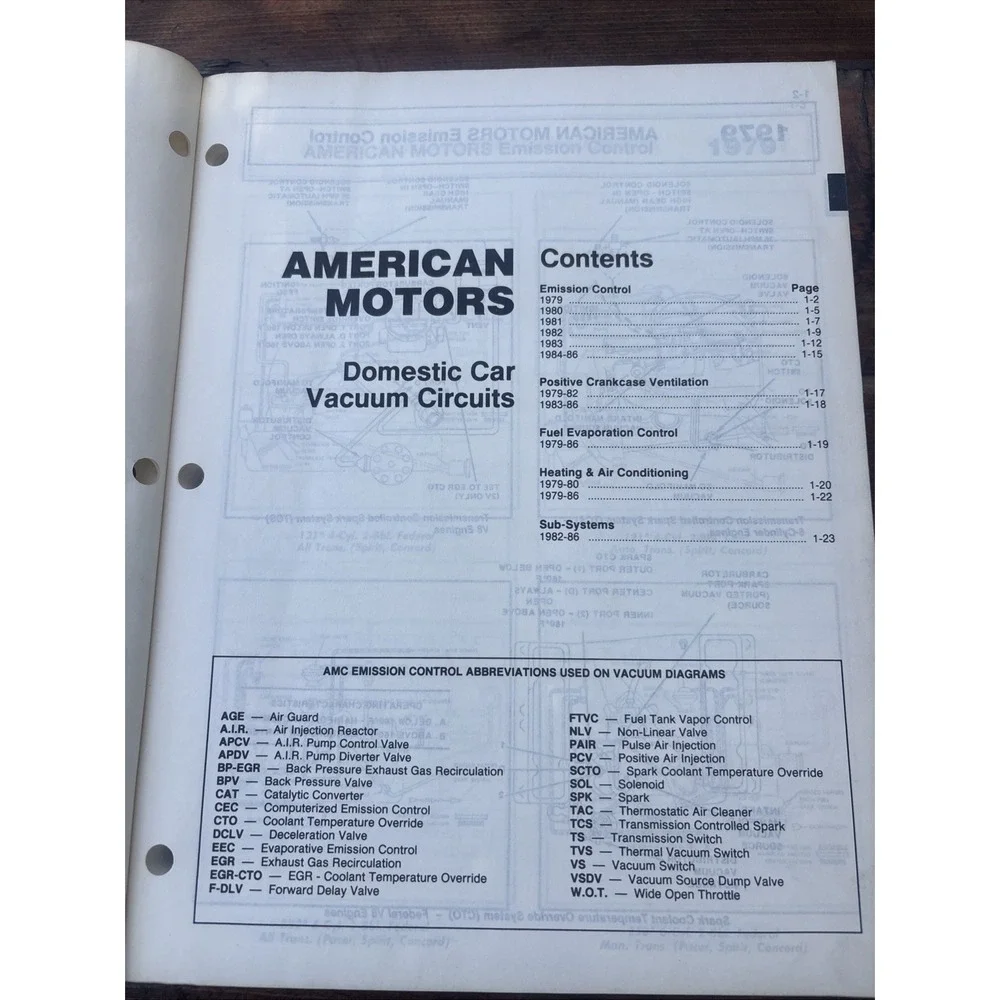 1979-86 MITCHELL VACUUM CIRCUITS MANUAL FORD MERCEDES CHRYSLER TOYOTA DODGE GMC